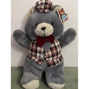 Vintage Circus Circus Las Vegas 16" Teddy Bear Plaid Vest Bow Tie Hat Plush Toy